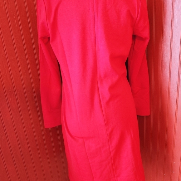 Chadwick Red Knit Dress Pearl Accents 10 - Picture 4 of 6